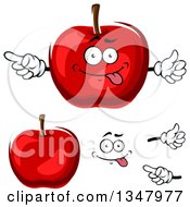 Poster, Art Print Of Cartoon Face Hands And Red Apples