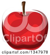 Clipart Of A Cartoon Red Apple Royalty Free Vector Illustration