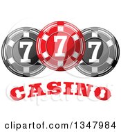 Poster, Art Print Of Red And Black Casino Poker Chips Over Text