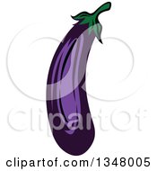 Clipart Of A Cartoon Purple Eggplant 5 Royalty Free Vector Illustration