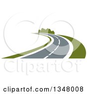 Poster, Art Print Of Two Lane Highway Road Curving