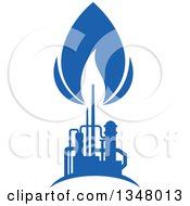 Poster, Art Print Of Silhouetted Blue Natural Gas And Flame Factory 8