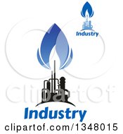 Poster, Art Print Of Black And Blue Natural Gas And Flame Designs With Text 24