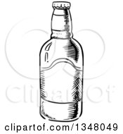 Poster, Art Print Of Black And White Sketched Beer Bottle