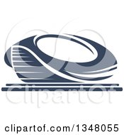 Clipart Of A Navy Blue Sports Stadium Arena Building Royalty Free Vector Illustration