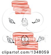 Poster, Art Print Of Cartoon Face Hands And Bacon Slices