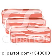 Clipart Of Cartoon Bacon Slices Royalty Free Vector Illustration