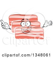 Cartoon Bacon Slices Character