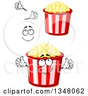 Clipart Of A Cartoon Face Hands And Popcorn Buckets 2 Royalty Free Vector Illustration