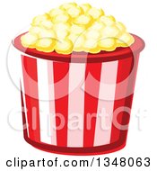 Cartoon Striped Popcorn Bucket
