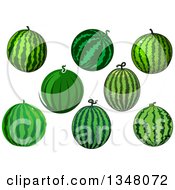 Clipart Of Cartoon Watermelons Royalty Free Vector Illustration