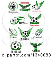 Poster, Art Print Of Sports Designs With Text And Soccer Balls