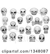 Grayscale Monster Skulls