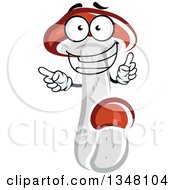 Clipart Of A Cartoon Tall Mushroom Character Royalty Free Vector Illustration