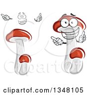 Clipart Of A Cartoon Face Hands And Mushrooms 2 Royalty Free Vector Illustration