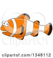 Clipart Of A Cartoon Happy Clownfish Royalty Free Vector Illustration