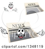 Clipart Of A Cartoon Face Hands And Newspapers 8 Royalty Free Vector Illustration by Vector Tradition SM