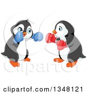 Poster, Art Print Of Cute Penguin Fighters Boxing
