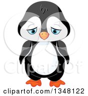 Clipart Of A Cute Sad Penguin Pouting Royalty Free Vector Illustration by Pushkin