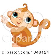 Poster, Art Print Of Happy Monkey Pointing To The Left