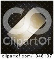Tilted 3d Blank Metal Plaque Over Diamond Plate