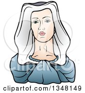 Clipart Of Virgin Mary In Blue Royalty Free Vector Illustration