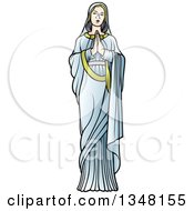 Poster, Art Print Of Full Length Virgin Mary In Blue Praying