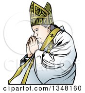 Poster, Art Print Of Pope Praying 2