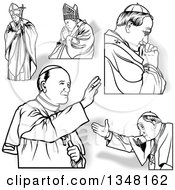Clipart Of Popes With Shadows Royalty Free Vector Illustration by dero