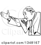 Poster, Art Print Of Black And White Pope Welcoming