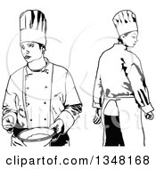 Clipart Of Black And White Female Chefs Royalty Free Vector Illustration