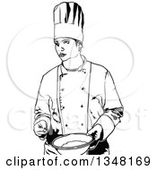 Poster, Art Print Of Black And White Female Chef Holding A Bowl