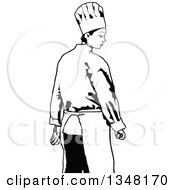 Poster, Art Print Of Rear View Of A Black And White Female Chef