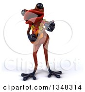 Clipart Of A 3d Red Springer Frog Wearing A Lei And Playing A Ukulele Royalty Free Illustration by Julos