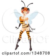 Poster, Art Print Of Sexy Fairy Posing In A Bee Costume