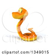 Clipart Of A 3d Happy Orange Snake Facing Left Royalty Free Illustration by Julos