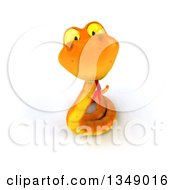 Clipart Of A 3d Happy Orange Snake Looking Up Royalty Free Illustration by Julos