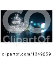 Clipart Of A Magic Sparkle Christmas Tree Over Bokeh Flares Royalty Free Illustration
