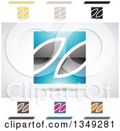 Clipart Of Abstract Letter Z Logo Design Elements Royalty Free Vector Illustration