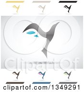 Clipart Of Abstract Letter Y Logo Design Elements Royalty Free Vector Illustration