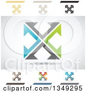 Clipart Of Abstract Letter X Logo Design Elements Royalty Free Vector Illustration