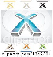 Clipart Of Abstract Letter X Logo Design Elements Royalty Free Vector Illustration