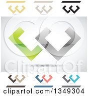 Clipart Of Abstract Letter W Logo Design Elements Royalty Free Vector Illustration