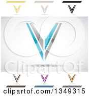 Poster, Art Print Of Abstract Letter V Logo Design Elements