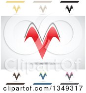 Clipart Of Abstract Letter V Logo Design Elements Royalty Free Vector Illustration by cidepix