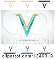 Clipart Of Abstract Letter V Logo Design Elements Royalty Free Vector Illustration by cidepix