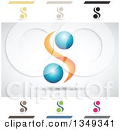 Clipart Of Abstract Letter S Logo Design Elements Royalty Free Vector Illustration