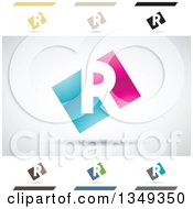 Clipart Of Abstract Letter R Logo Design Elements Royalty Free Vector Illustration