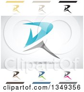 Clipart Of Abstract Letter R Logo Design Elements Royalty Free Vector Illustration