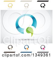 Clipart Of Abstract Letter Q Logo Design Elements Royalty Free Vector Illustration